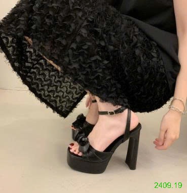 25HA2409.19 - SANDAL CAO GÓT ĐÍNH NƠ
