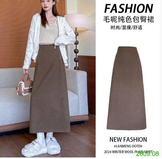 25HA2609.08 - CHÂN VÁY DẠ DÁNG DÀI XẺ TÀ