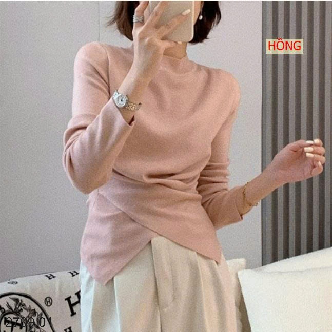 25HA2709.01 - ÁO LEN ĐAN VẠT CHÉO