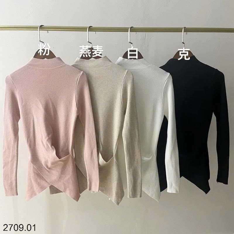 25HA2709.01 - ÁO LEN ĐAN VẠT CHÉO