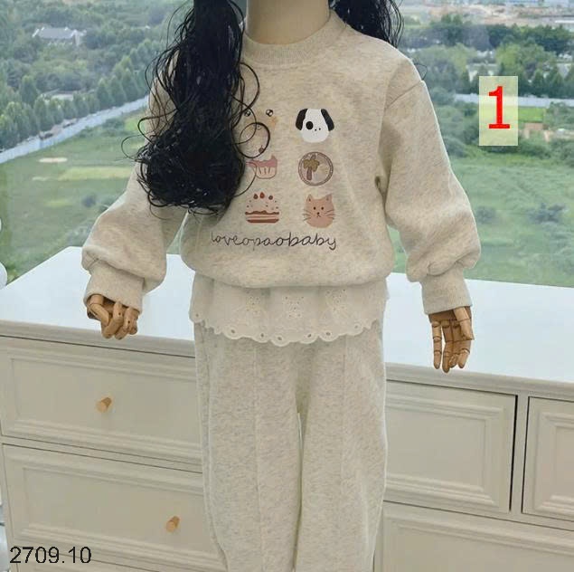 25HA2709.10 - BỘ NỈ BÉ GÁI