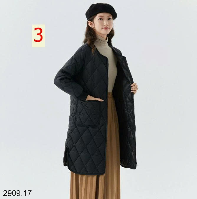 25HA2909.17 - ÁO PHAO TRẦN TRÁM DÁNG DÀI KHÔNG CỔ