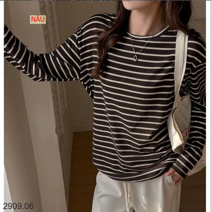 25HA2909.06 - ÁO KẺ DÀI TAY NỮ