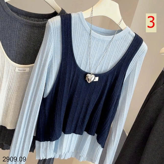 25HA2909.09 - SET ÁO LEN 2 CHI TIẾT NHÀ ANNA