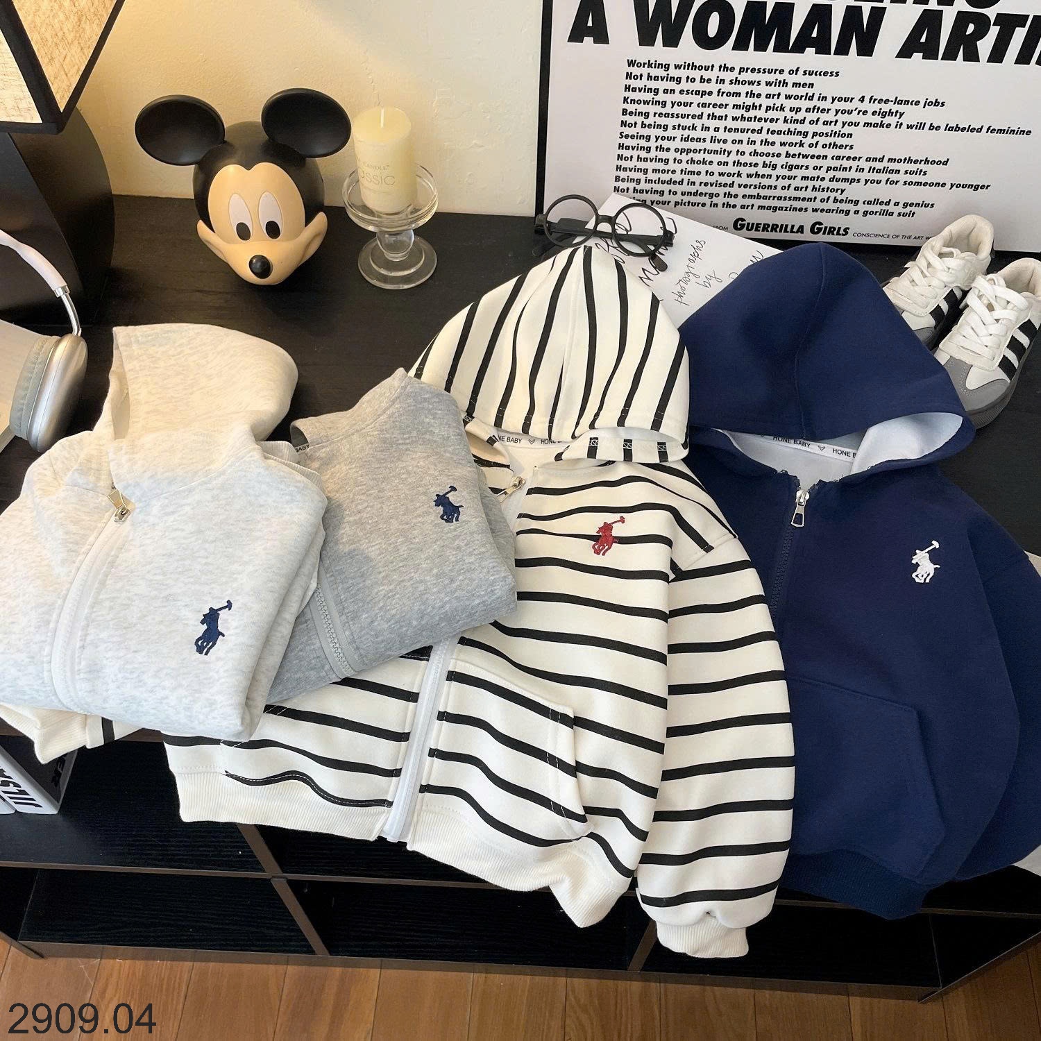 25HA2909.04 - ÁO KHOÁC CARDIGAN KÉO KHÓA MŨ TRÙM ĐẦU MỎNG NHẸ CHO BÉ