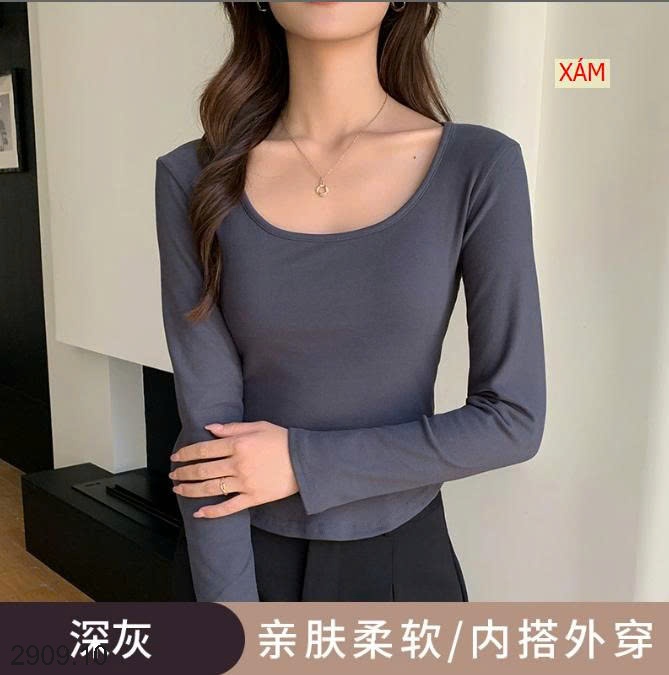 25HA2909.10 - ÁO NỈ CỔ VUÔNG CHO NỮ
