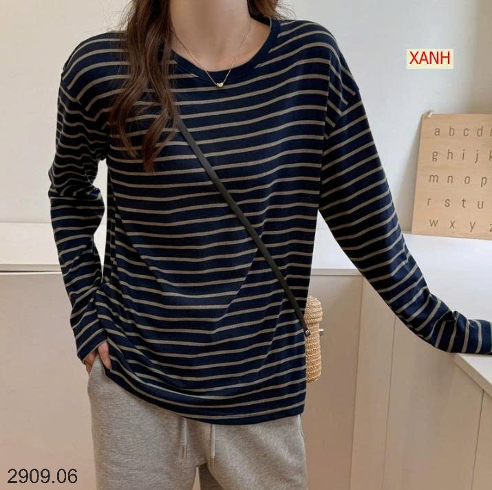 25HA2909.06 - ÁO KẺ DÀI TAY NỮ
