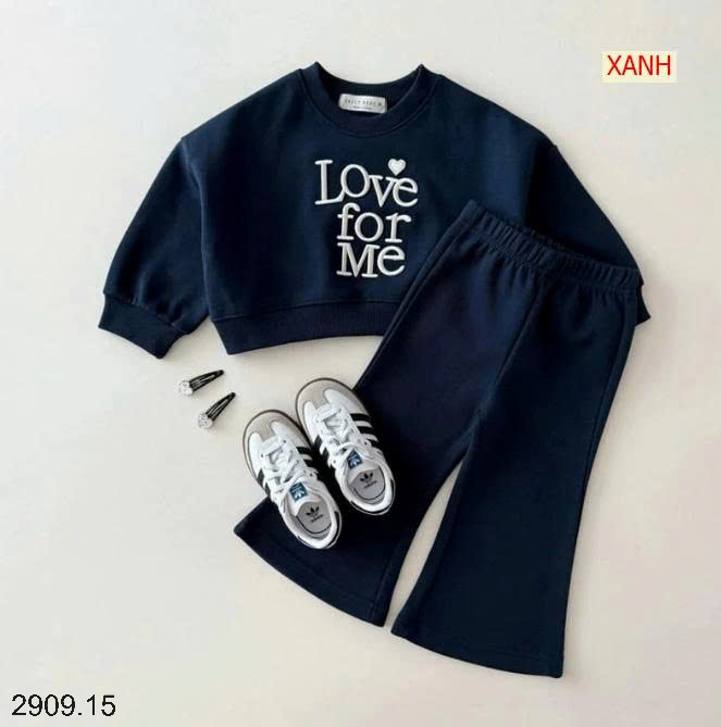 25HA2909.15 - BỘ NỈ BÉ GÁI LOVE FOR ME