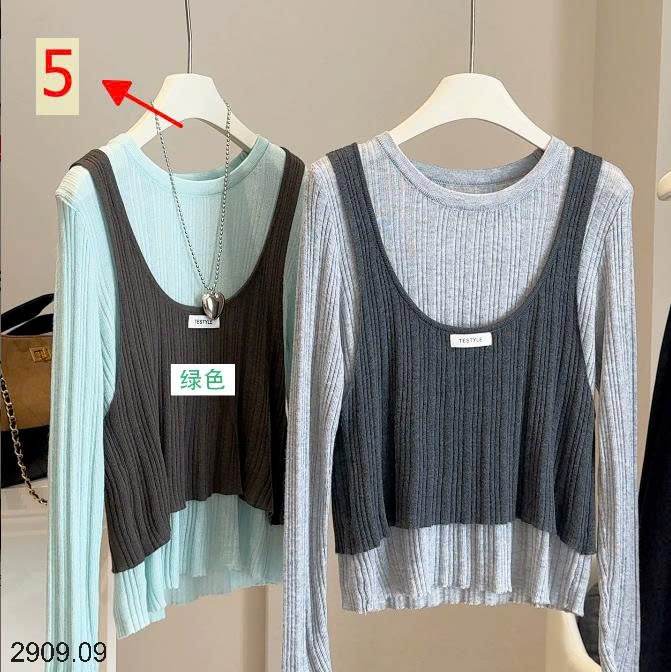 25HA2909.09 - SET ÁO LEN 2 CHI TIẾT NHÀ ANNA