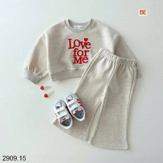 25HA2909.15 - BỘ NỈ BÉ GÁI LOVE FOR ME