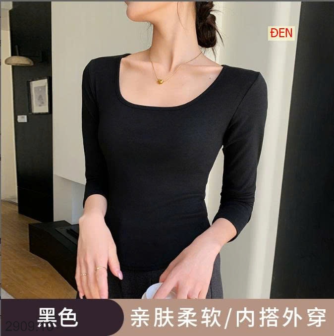 25HA2909.10 - ÁO NỈ CỔ VUÔNG CHO NỮ