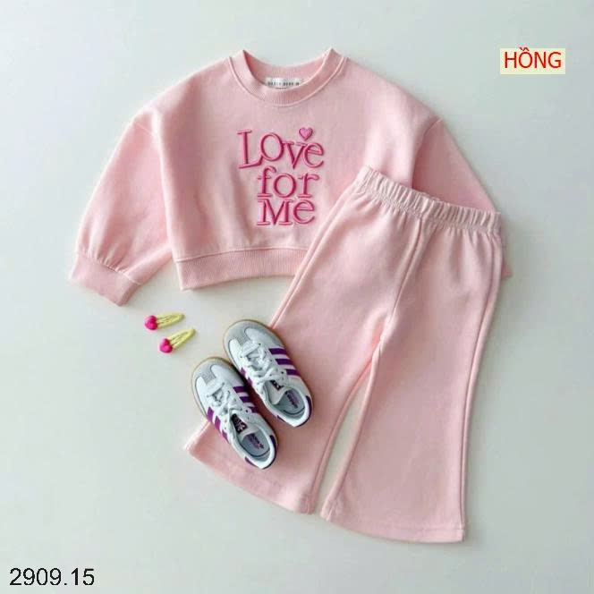 25HA2909.15 - BỘ NỈ BÉ GÁI LOVE FOR ME