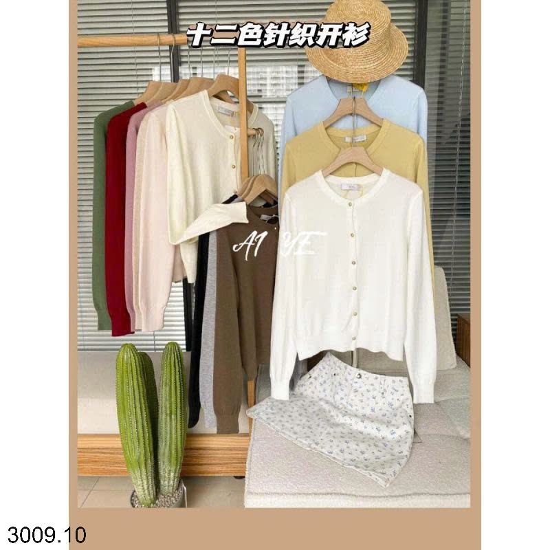 25HA3009.10 - ÁO LEN CARDIGAN MỎNG NỮ