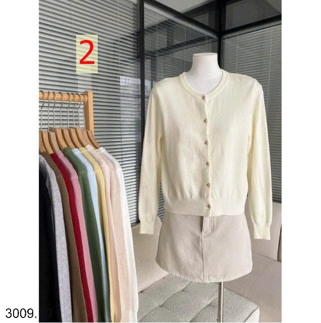25HA3009.10 - ÁO LEN CARDIGAN MỎNG NỮ