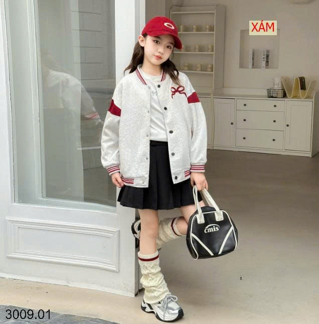 25HA3009.01 - ÁO KHOÁC NỈ BÉ GÁI SIZE ĐẠI