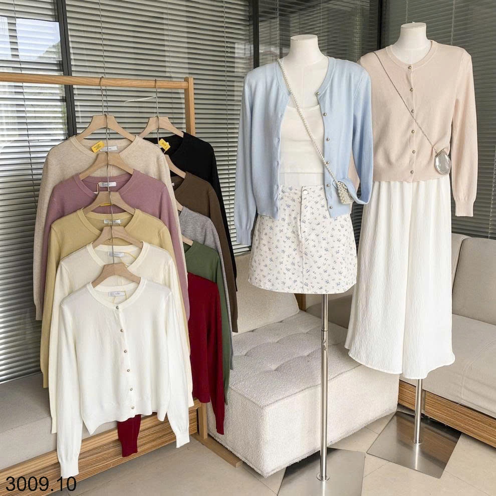 25HA3009.10 - ÁO LEN CARDIGAN MỎNG NỮ