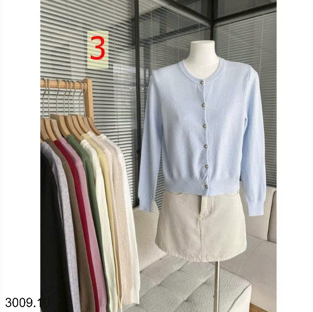 25HA3009.10 - ÁO LEN CARDIGAN MỎNG NỮ