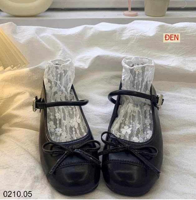 25HA0210.05 - GIÀY BÚP BÊ MARRY JANE NƠ BÉ GÁI