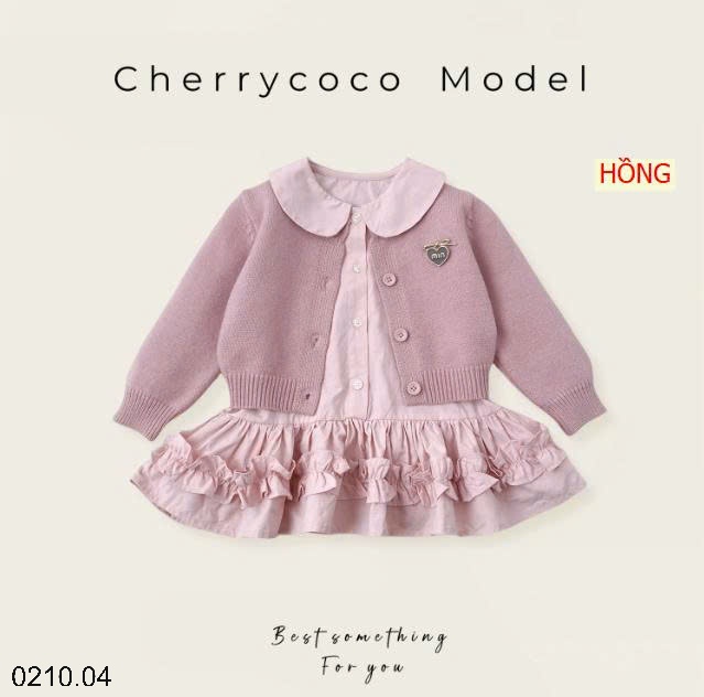 25HA0210.04 - SET VÁY ÁO CARDIGAN CHERRYCOCO CAO CẤP