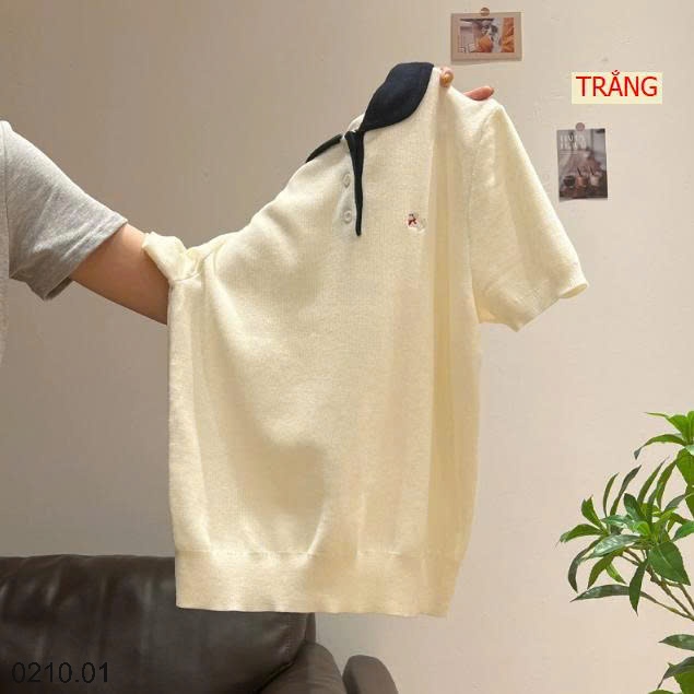 25HA0210.01 - ÁO MONGTOGHI CỔ SEN CỘC TAY