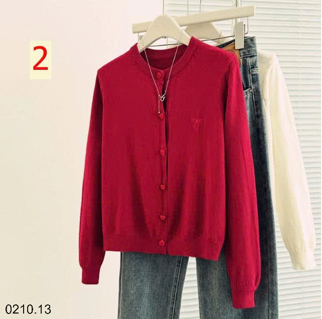 25HA0210.13 - ÁO CARDIGAN THÊU NƠ CÚC TIM CHO NỮ