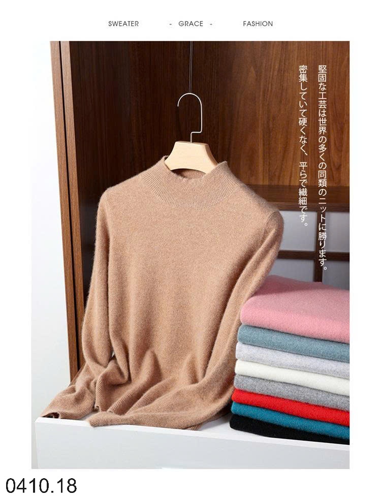 25HA0410.18 - ÁO LEN CỔ LỌ CHO NỮ