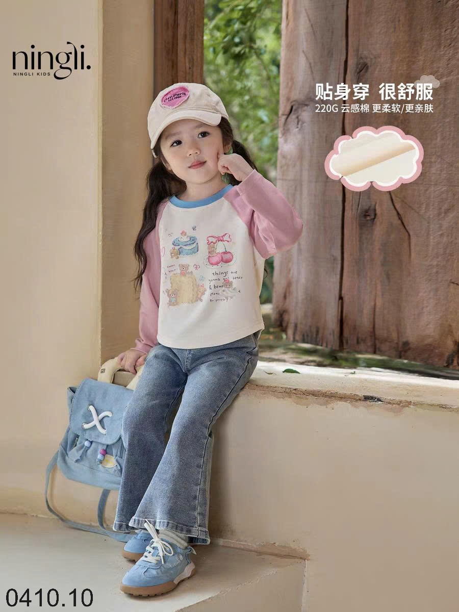 25HA0410.10 - ÁO THU ĐÔNG BÉ GÁI HÃNG NINGLI