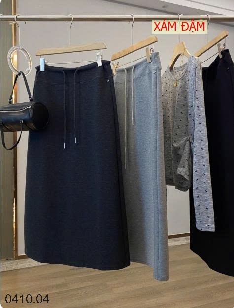 25HA0410.04 - CHÂN VÁY NỈ THỂ THAO DÁNG DÀI DÂY RÚT INBLUE