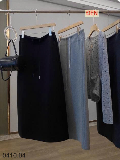 25HA0410.04 - CHÂN VÁY NỈ THỂ THAO DÁNG DÀI DÂY RÚT INBLUE