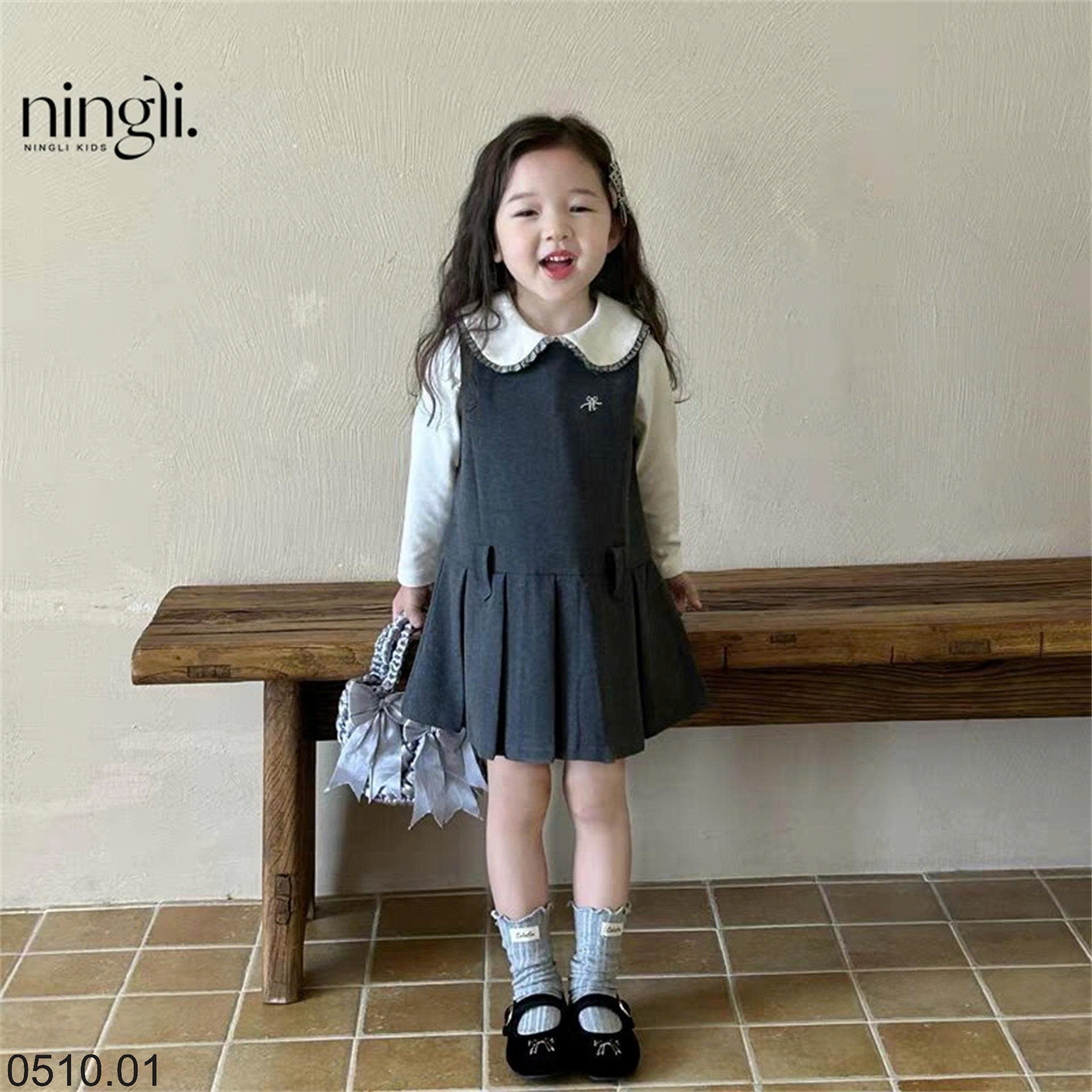 25HA0510.01 - SET VÁY 2 CHI TIẾT NINGLI CHO BÉ YÊU