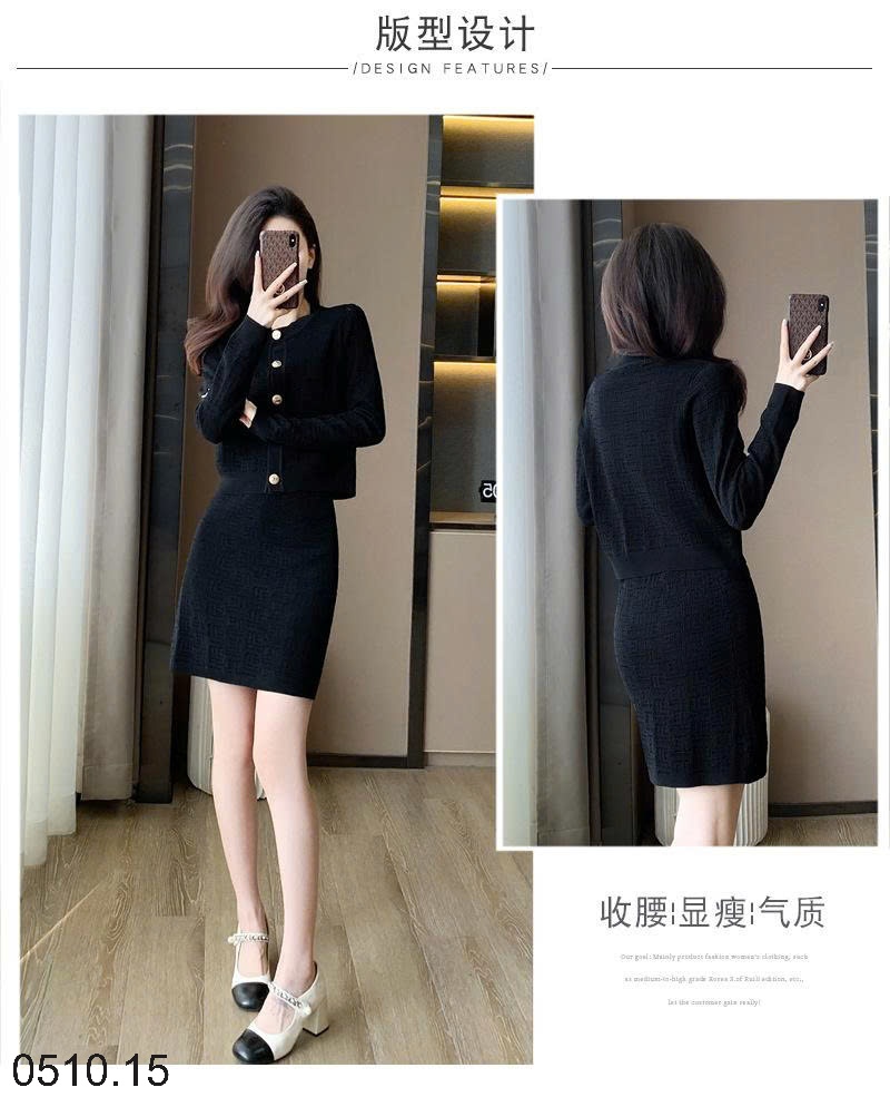 25HA0510.15 - BỘ SƯU TẬP VÁY LEN QUẢNG CHÂU CHO NỮ