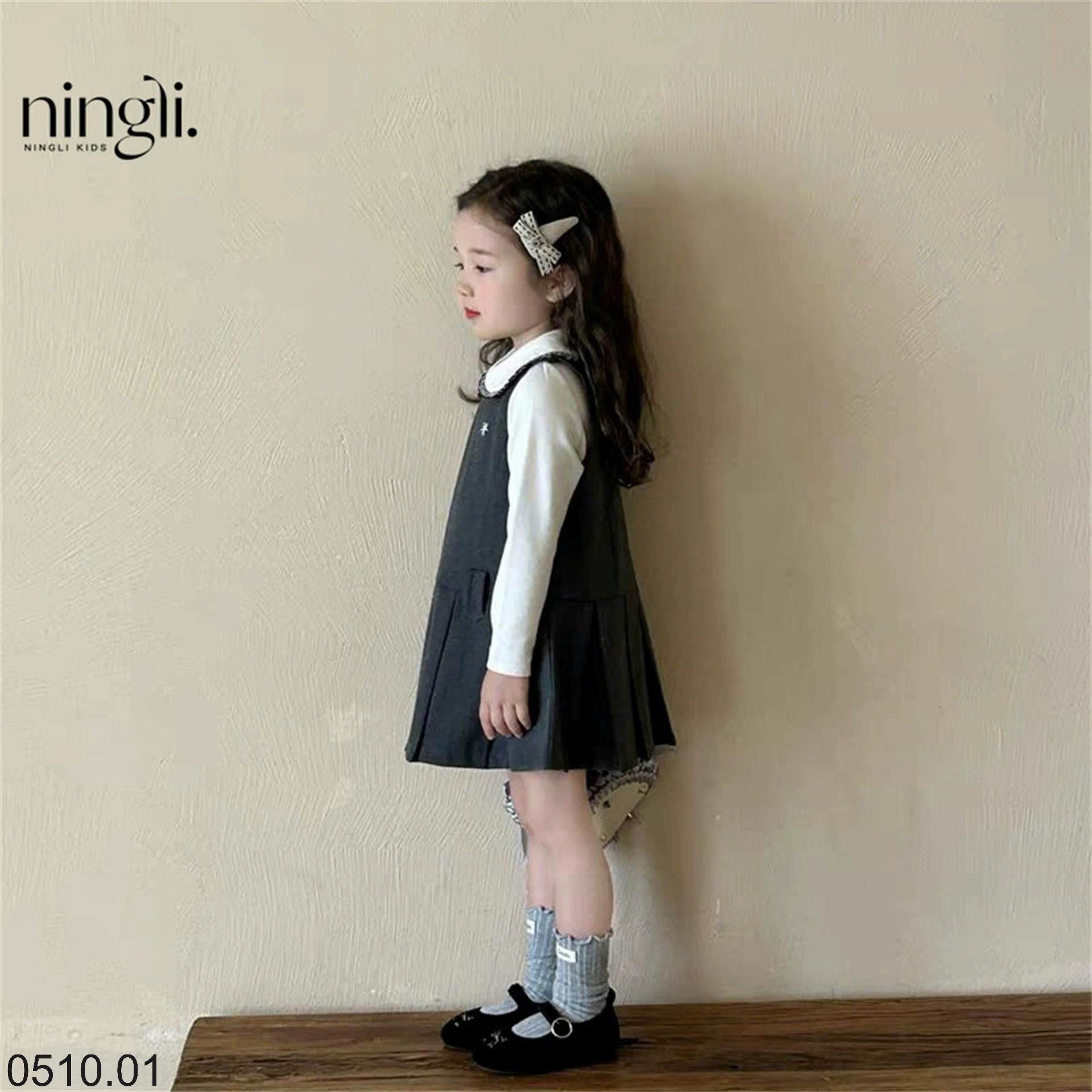 25HA0510.01 - SET VÁY 2 CHI TIẾT NINGLI CHO BÉ YÊU