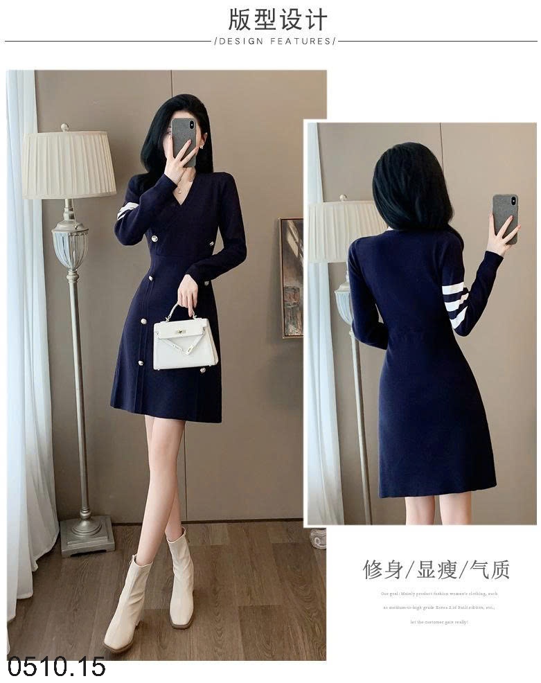 25HA0510.15 - BỘ SƯU TẬP VÁY LEN QUẢNG CHÂU CHO NỮ