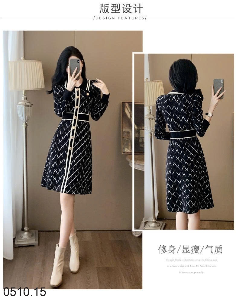 25HA0510.15 - BỘ SƯU TẬP VÁY LEN QUẢNG CHÂU CHO NỮ