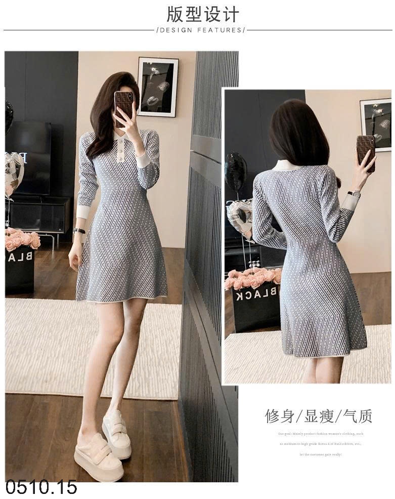 25HA0510.15 - BỘ SƯU TẬP VÁY LEN QUẢNG CHÂU CHO NỮ