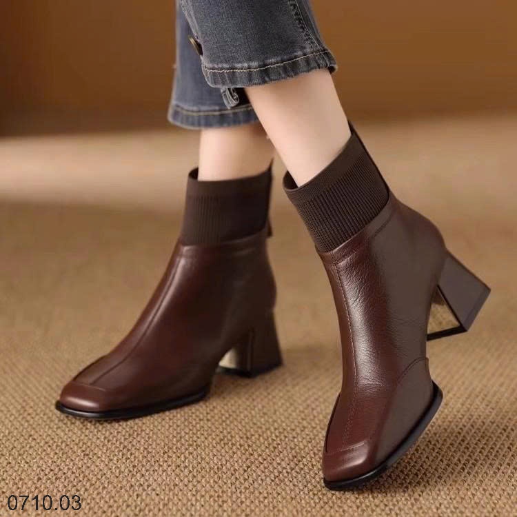 25HA0710.03 - BỐT MARTIN CỔ CAO 5CM DỆT KIM