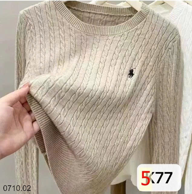 25HA0710.02 - ÁO LEN VẶN THỪNG THÊU HÌNH NGỰA CHO NỮ