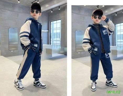 25HA0810.02 - BỘ THỂ THAO KÉO KHÓA LÓT LÔNG SZ ĐẠI BÉ TRAI