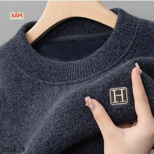 25HA0810.19 - ÁO LEN NAM CỔ TRÒN LÓT LÔNG