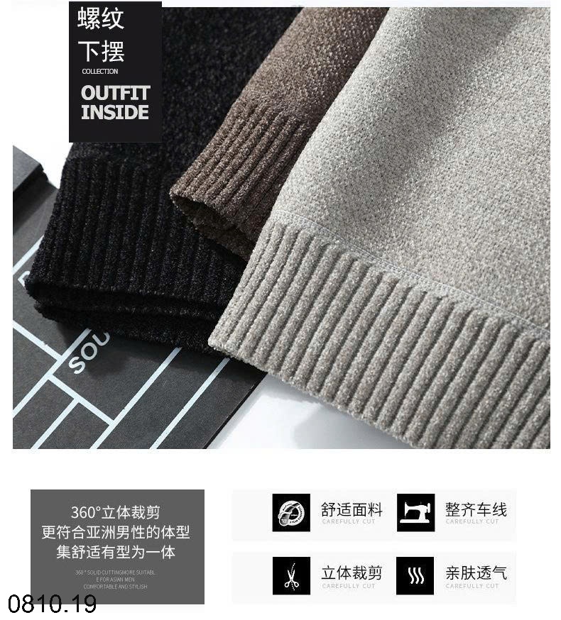 25HA0810.19 - ÁO LEN NAM CỔ TRÒN LÓT LÔNG