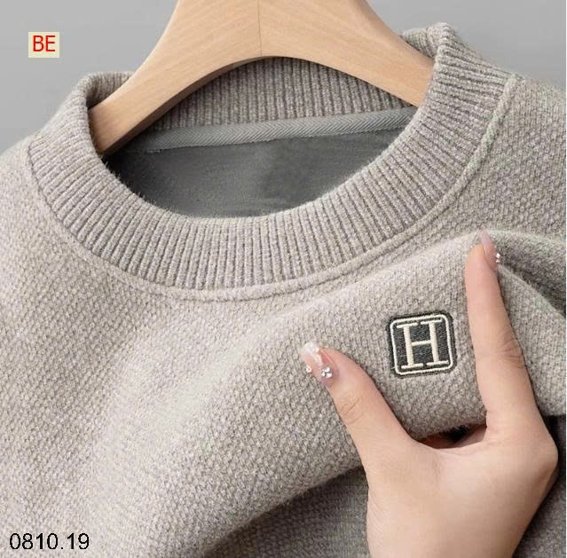 25HA0810.19 - ÁO LEN NAM CỔ TRÒN LÓT LÔNG