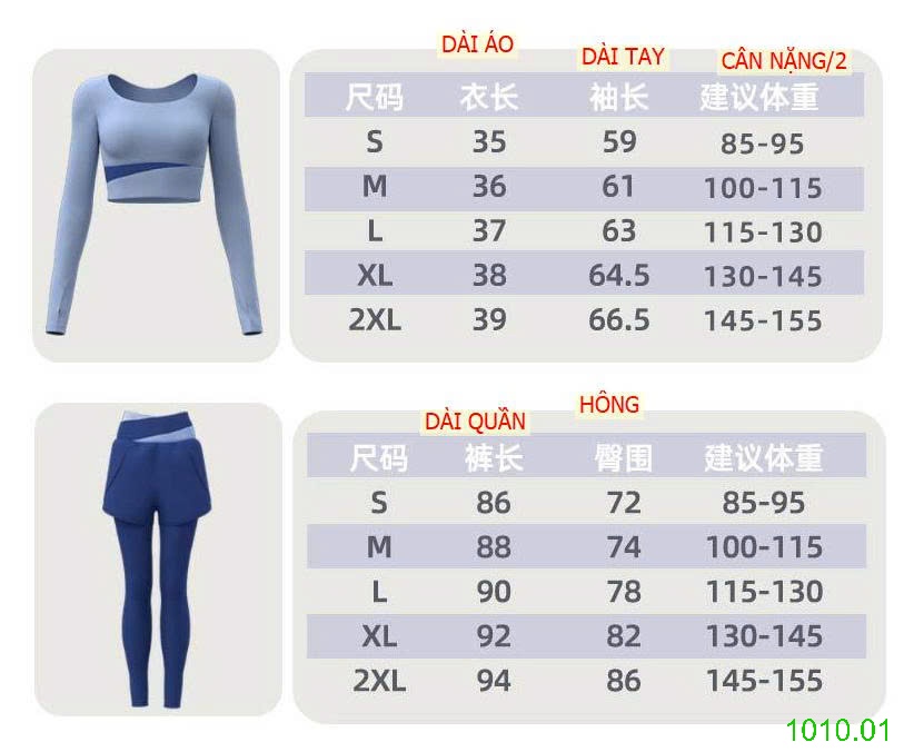 25HA1010.01 - SET BỘ YOGA DÀI TAY NỮ