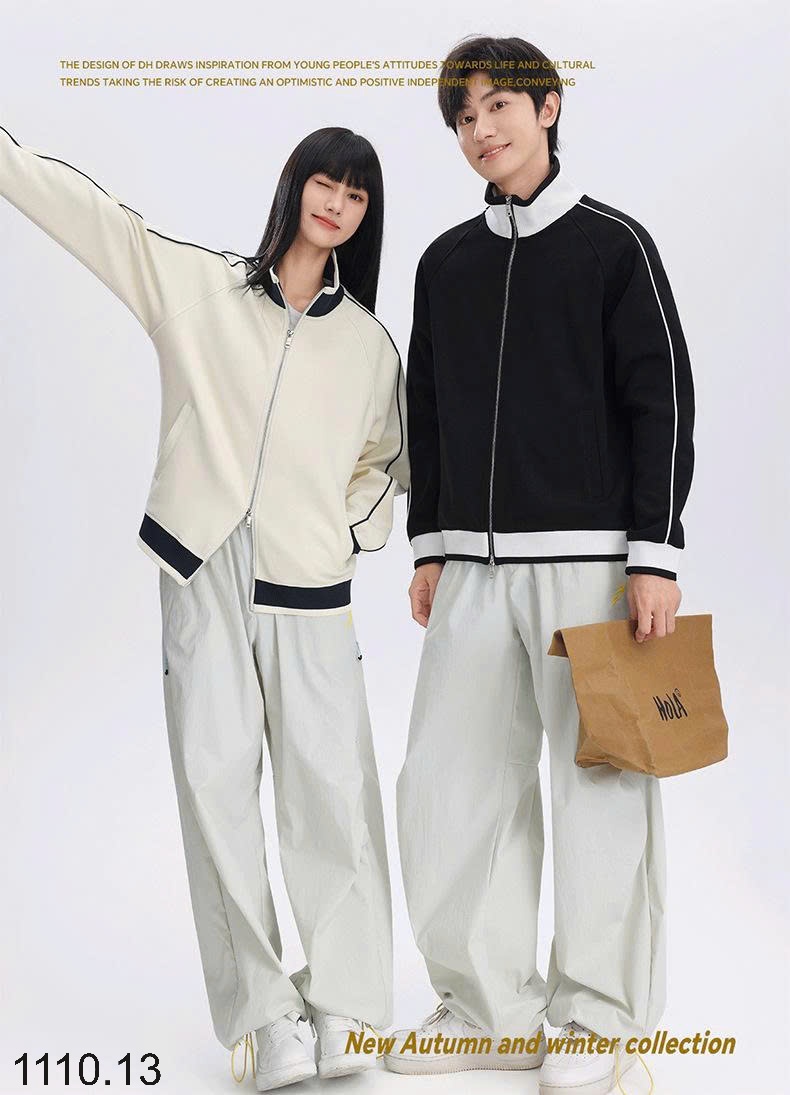 25HA1110.13 - ÁO NỈ CARDIGAN KÉO KHÓA NAM NỮ