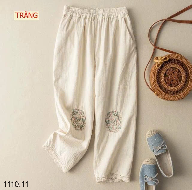 25HA1110.11 - QUẦN ĐŨI RETRO THÊU HOA