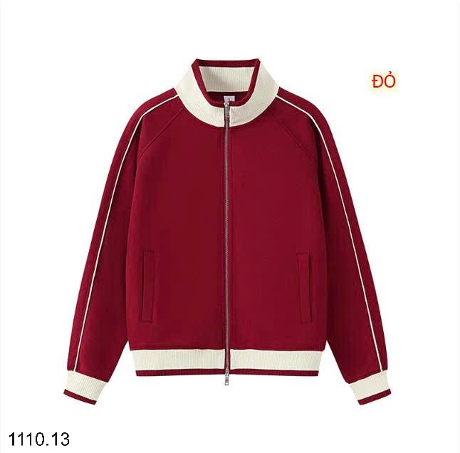 25HA1110.13 - ÁO NỈ CARDIGAN KÉO KHÓA NAM NỮ