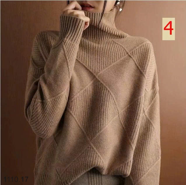 25HA1110.17 - ÁO LEN CỔ LỌ NỮ