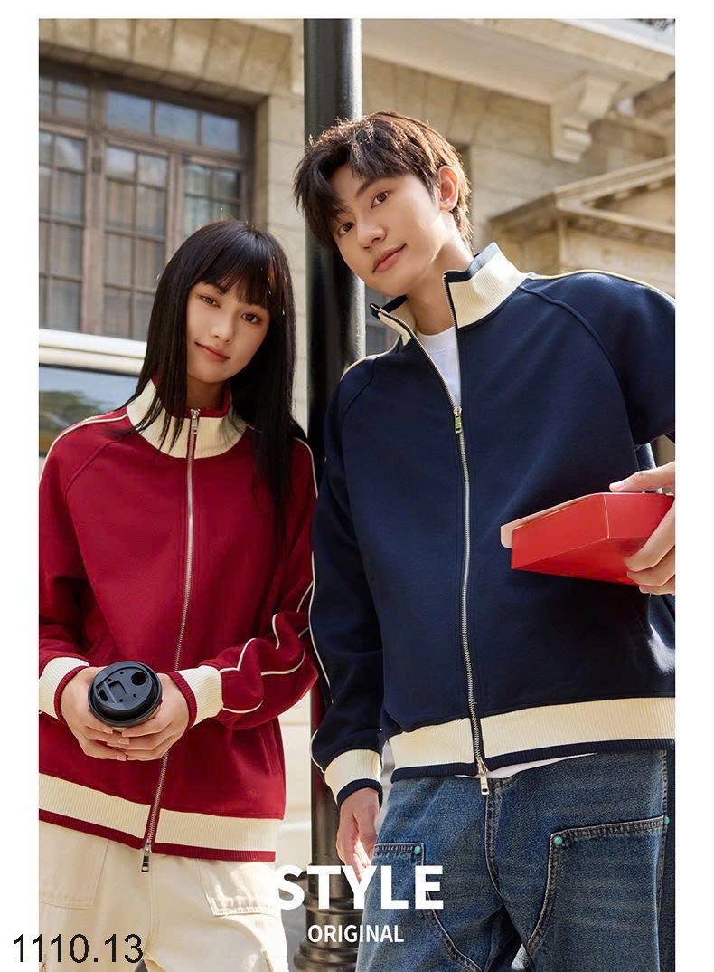 25HA1110.13 - ÁO NỈ CARDIGAN KÉO KHÓA NAM NỮ