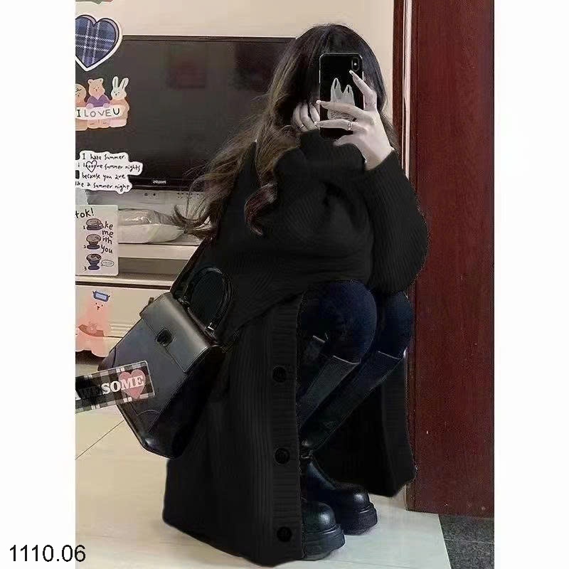 25HA1110.06 - ÁO LEN CARDIGAN CỔ V CHO NỮ