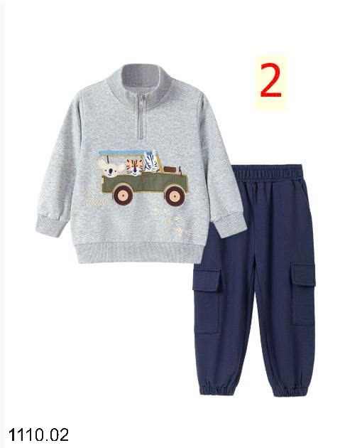 25HA1110.02 - BỘ NỈ BÉ TRAI LITTLE MALVEN