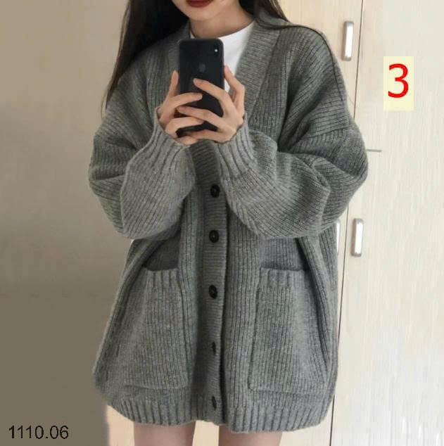 25HA1110.06 - ÁO LEN CARDIGAN CỔ V CHO NỮ